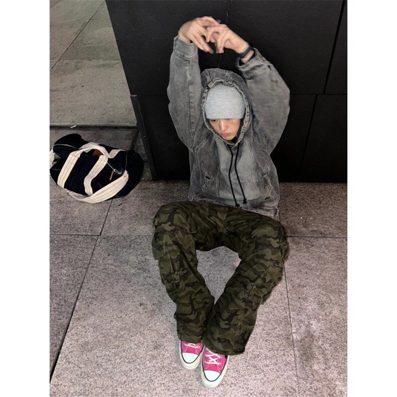 【有货】拼接牛仔卫衣男款春秋高级感痞帅水洗夹克JK8622LL-特P75,男装夹克,星座1007（原301D）