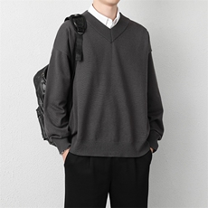 1506A/GM030/P50套头大码纯色男士V领打底针织1，男装T恤，星座1506A
