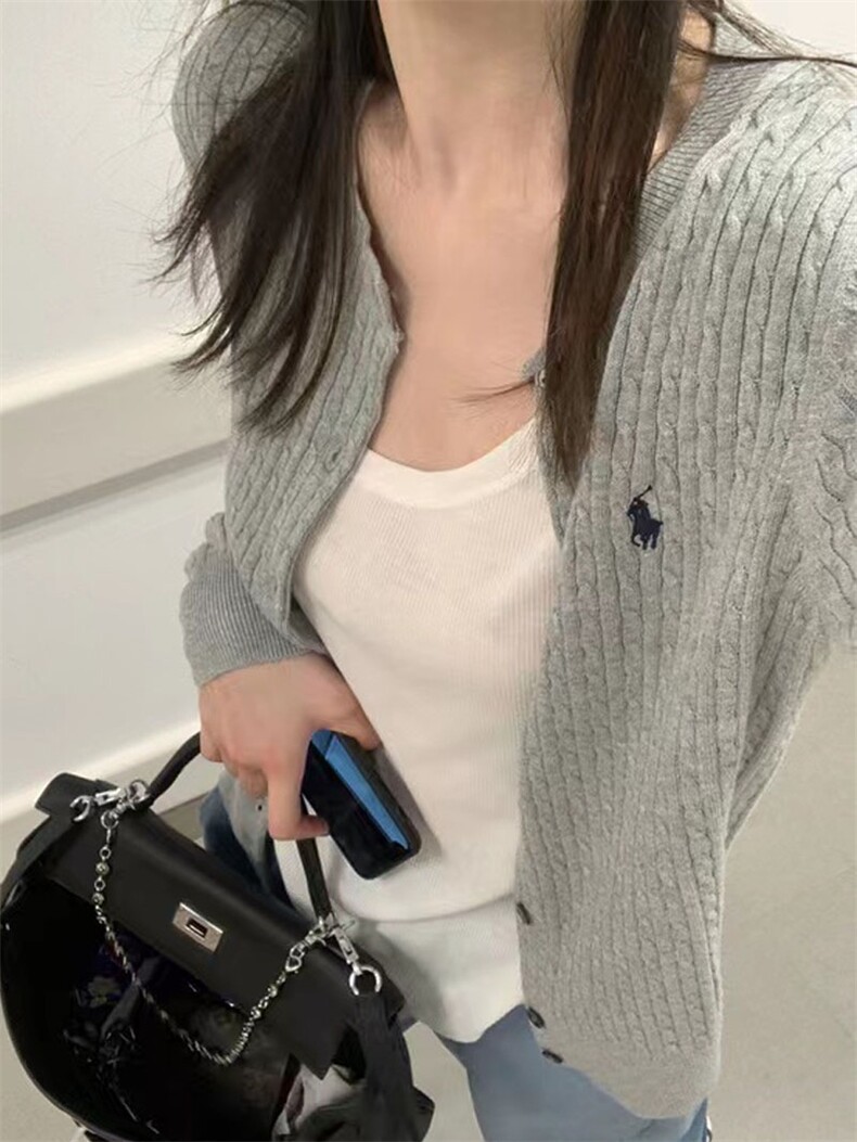秋季新款时尚显瘦女士纯色单排扣刺绣羊毛衫,女装羊毛衫,伟泽羊绒