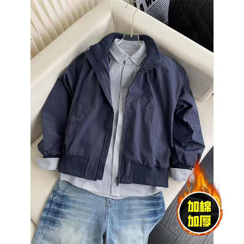 现货冬季美拉德立领飞行夹克廓形高街棒球服加棉加厚棉衣外套，男装夹克，电商A486-1
