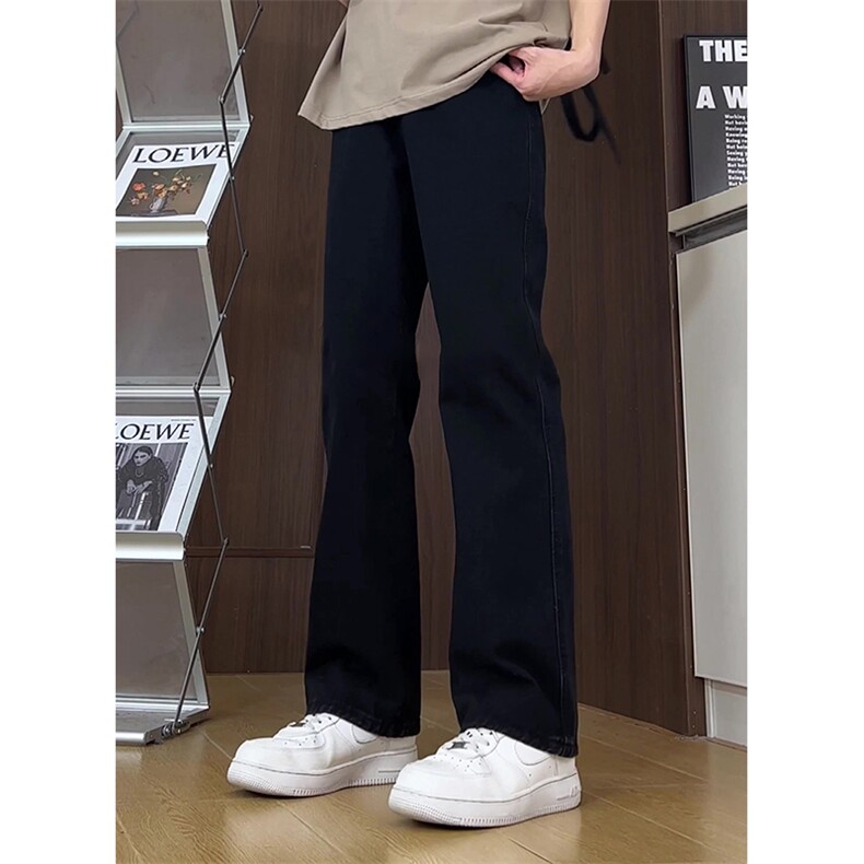 有货（自家图）基础款微喇黄泥色直筒阔腿牛仔长裤K910特P42控58，男装休闲裤，星座218-5