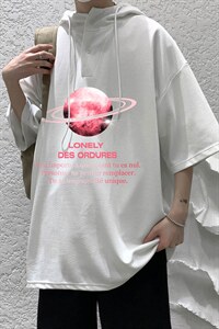 LD54184-P45 连帽短袖t恤男大码胖子带帽五分袖中袖 大皂风图片
