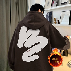 直播品质500克重磅秋冬美式加绒加厚卫衣外套H1362常规P35加绒P40，男装卫衣，电商A486