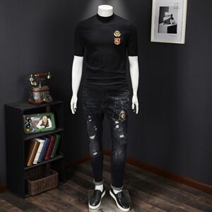 2021秋冬新款男士半高领短袖毛衣 QT711-1005-P75 大货 假模 偏大图片 2021秋冬新款男士半高领短袖毛衣 QT711-1005-P75 大货 假模 偏大图片