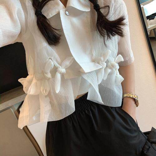 蝴蝶结短衬衫，女装衬衫，XTZ style
