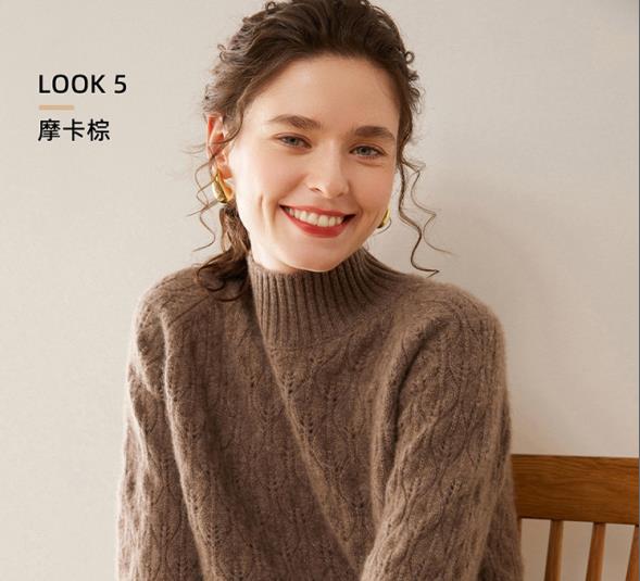 加厚提花半高领针织时尚百搭图片