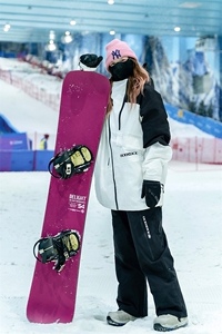 冬新保暖防风防水防风袖滑雪衣裤套装男女HF57+HK1159J加绒-P280图片