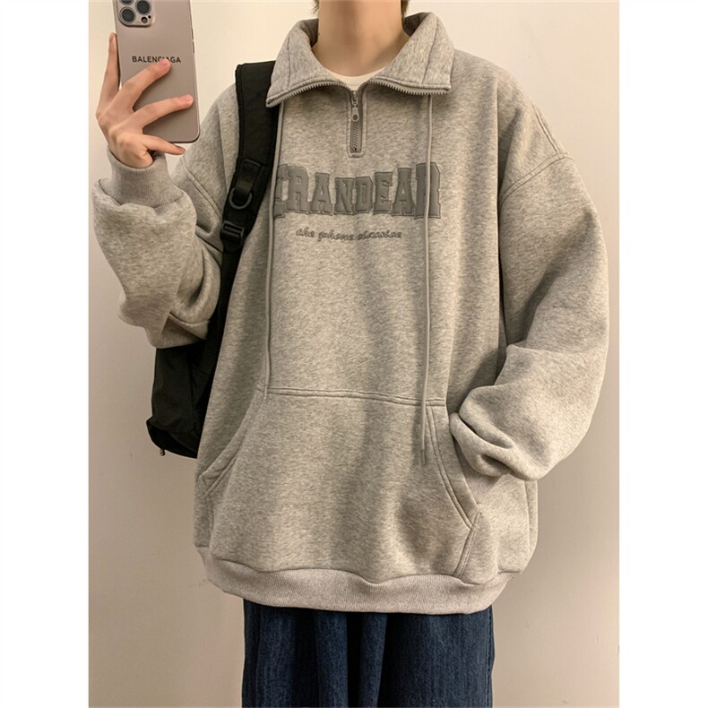 港风 发泡印花卫衣男一字领50%棉50%聚酯纤维X1213-W133-P70图片