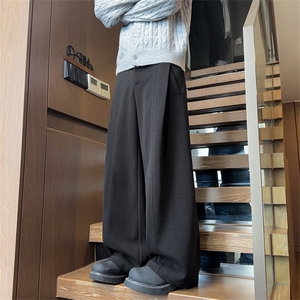 冬季毛呢裤加厚呢料西裤垂感阔腿宽松裤男女 D52142-TP60108图片