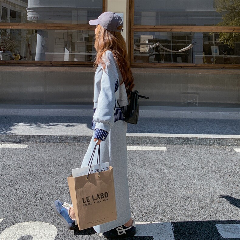 现货时尚假两件卫衣套装2C323-8815-175-238,女装套装/套裙,2C323