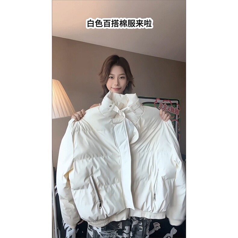 日系复古韵味潮搭情侣款上衣廓形短款港味松弛感棉衣HY875P95,男装棉衣,电商A102B