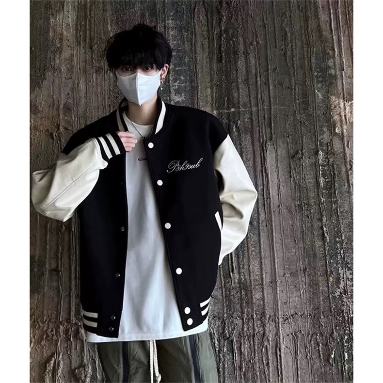 抖音得物高品质全棉380克潮立领棒球服开衫印花卫衣外套ACM1204，女装短外套，电商A443