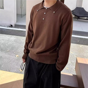 JY136-P50 潮牌港风长袖Polo衫男 网图图片