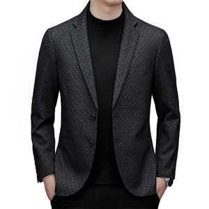 DJ6862钱塘2020-3秋冬季新款商务休闲简约中年男士西服外套P157图片
