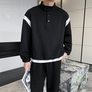 春秋休闲套装男卫衣卫裤撞色简约百搭两件套 A328-2306-P140-K199图片