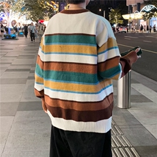 美式圆领毛衣男慵懒风休闲针织衫M3129P50，男装针织衫/毛衣，星座1116-2
