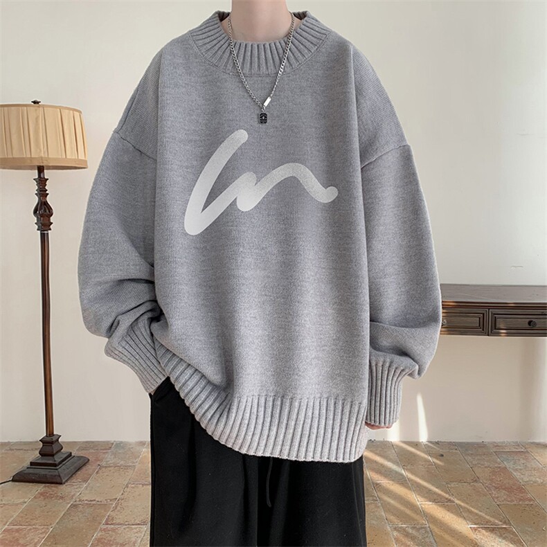 半高领毛衣男士大码针织衫男毛线衣男M18280-P45加绒款-P65,男装针织衫/毛衣,电商A040