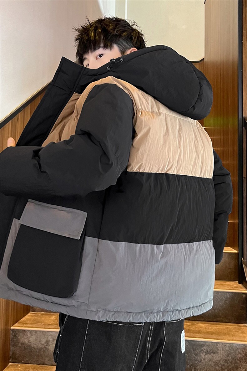 店主风2026新品冬季宽松情侣装撞色棉服冬装加厚外套D008-P100,男装棉衣,星座717
