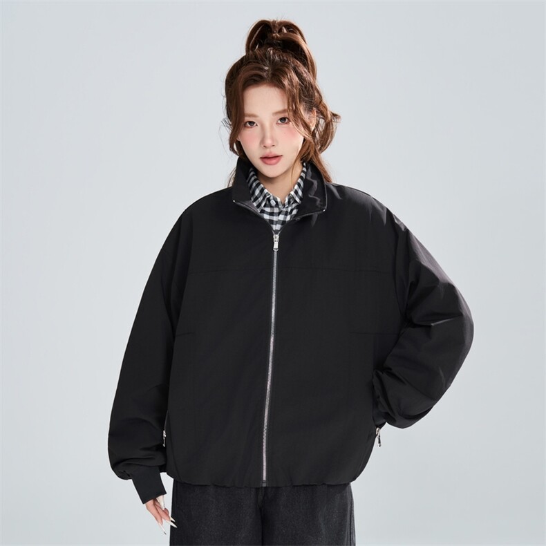 宽松立领拉链外套女春秋休闲潮流百搭设计感夹克XZ309JK8002P72，男装夹克，星座309（原A406）