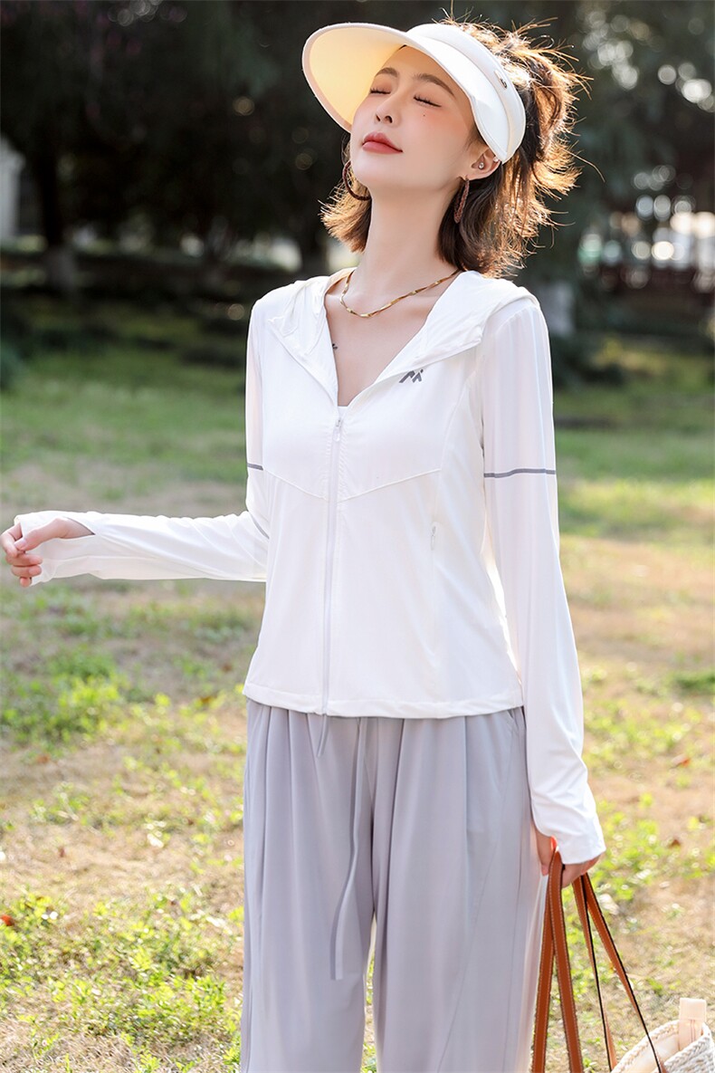 现货秒发防晒衣女收腰显瘦冰凉透气防晒衣瑜伽服防晒服,女装防晒衣,韩蔻秀