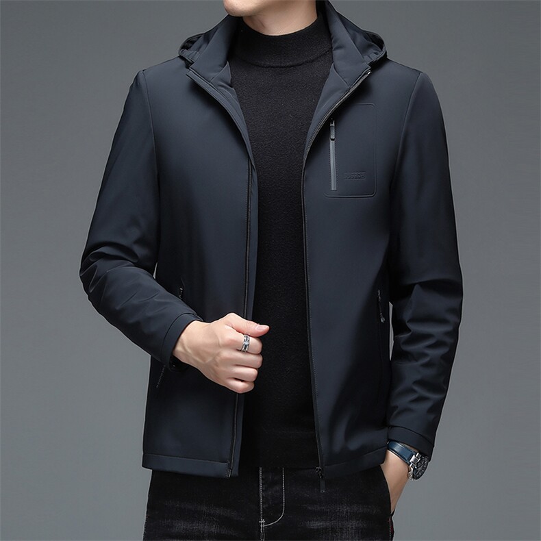 冬季新款纯色羽绒服男装脱卸帽外套中年爸爸装上衣SFT98088-P240,男装羽绒服,电商B212（原钱塘6029）