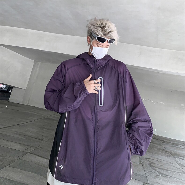 新款冰丝户外防晒衣男女同款防紫外线宽松轻薄透气外套,男装防晒衣,星座410-7