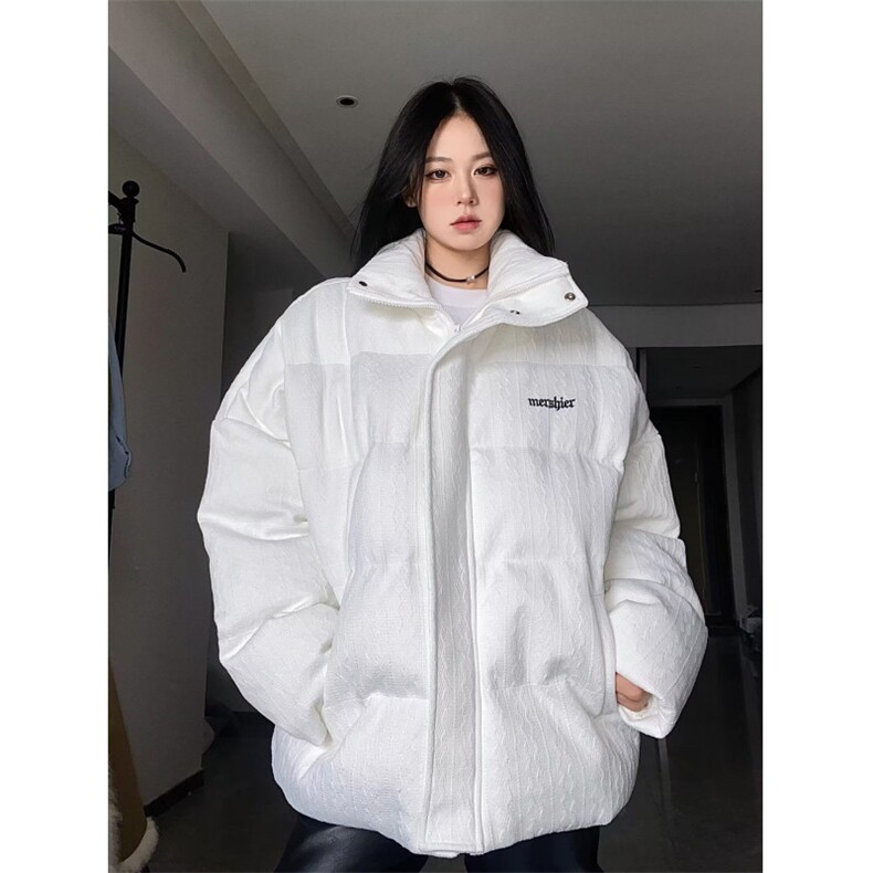冬季复古立领保暖宽松情侣款简约纯色加厚面包服棉袄JKM28,男装棉衣,星座516A