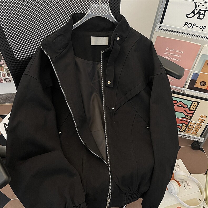 春秋立领帆布外套男休闲潮牌痞帅美式复古百搭夹克潮JK06158-P102,男装夹克,星座308B-1