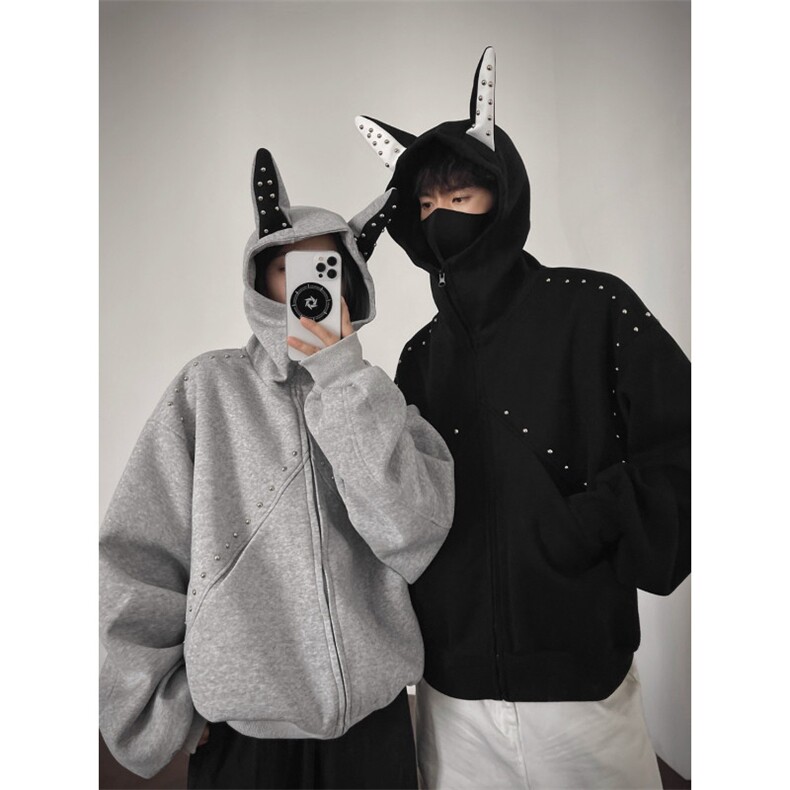 Y180-P68 情侣装美式杜宾犬高级感开衫卫衣图片