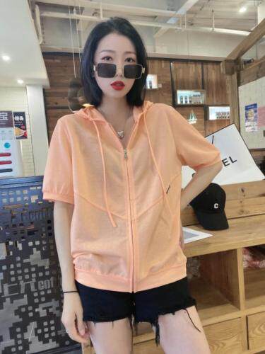 现货带帽休闲开衫卫衣，女装卫衣/绒衫，悠奈尔