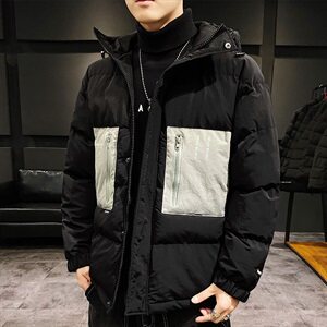 【】A003-HY8009-P130冬装新款撞色修饰连帽棉衣 家乐1图片