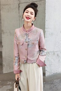 现货重工艺新款新中式春季刺绣提花设计感时尚气质减龄外套，女装短外套，韩美纤衣