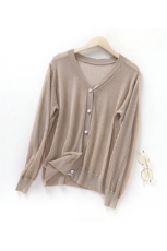 轻熟知性气质时尚百搭女士金丝边大版防晒开衫，女装蕾丝衫/雪纺衫，北娇羊绒