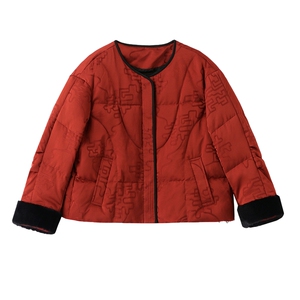 新中式g风羽绒服女2025冬季新款拼接白鸭绒加厚短外套图片
