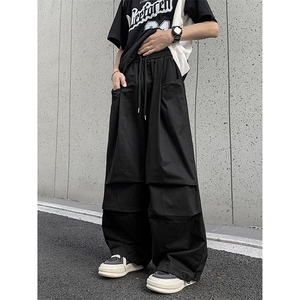 直筒长裤潮时尚潮牌青春流行百搭运动裤宽松型纯色休闲裤夏季图片
