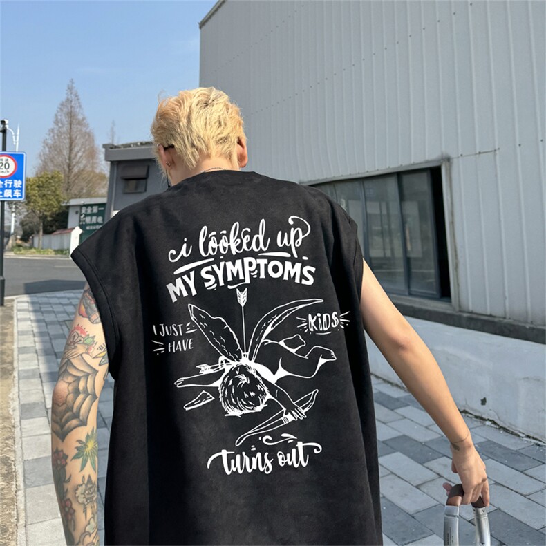 麂皮绒背心坎肩男T恤美式港风潮JB456-特P19控38,男装背心/马甲,电商B370