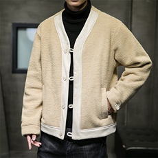外套男摇粒绒夹克道袍风秋冬季工装棉服棉衣上衣M701/P130，男装棉衣，钱塘713