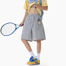 现货2025夏季宽松格子短裤送挂件XZ806-DK05009-特P25-控48，男装牛仔裤，四季星座806