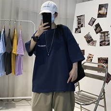 T06常年款男士休闲字母印花T恤衫外套圆领半袖五分袖TEE男女中性，男装T恤，星座115A-3