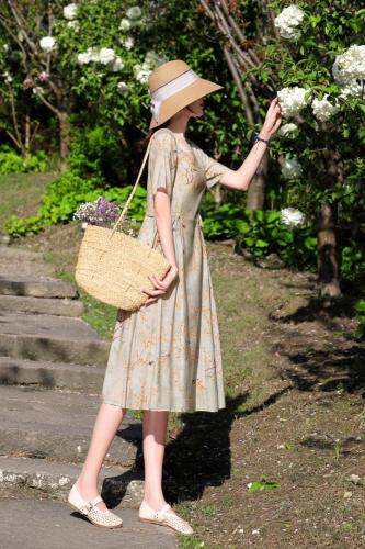 现货，棉麻天丝连衣裙，女装连衣裙，金典明美