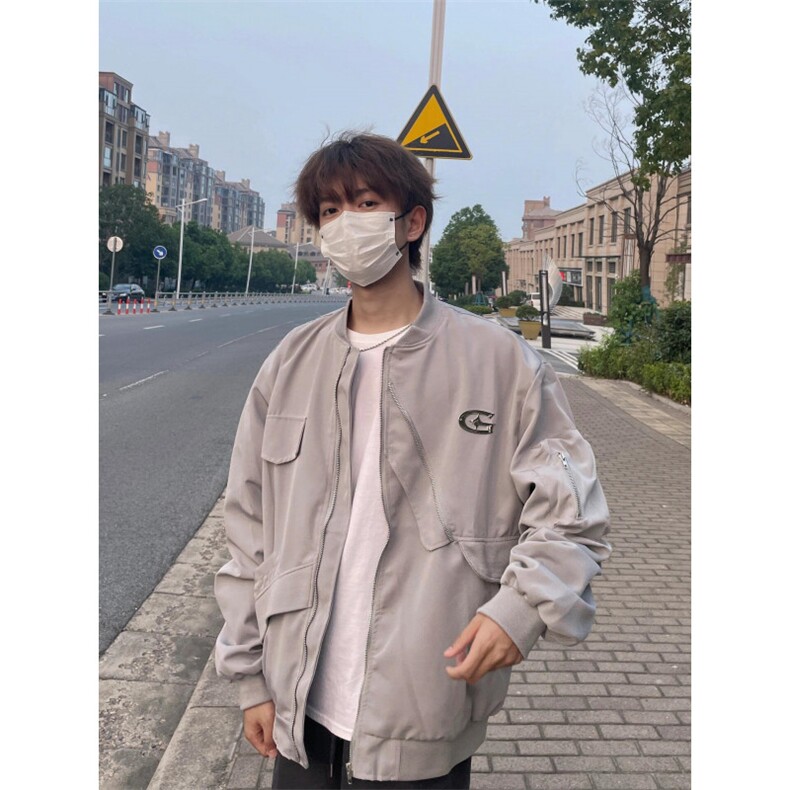 【有货】美式高街飞行员夹克外套男不规则棒球服XX034CC-特P60,男装夹克,星座1007（原301D）