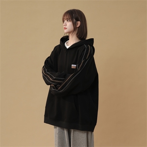 WY130/P60春装新款现货不起球刺绣卫衣男宽松大码休闲上衣外套图片