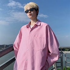 衬衫男秋季新款港风宽松大码条纹长袖衬衣CS801-特P29，男装衬衫，星座214-3