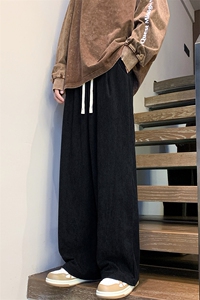 8XL-M特大码秋季新款垂感休闲裤男宽松直筒裤男裤拖地裤K943P40图片