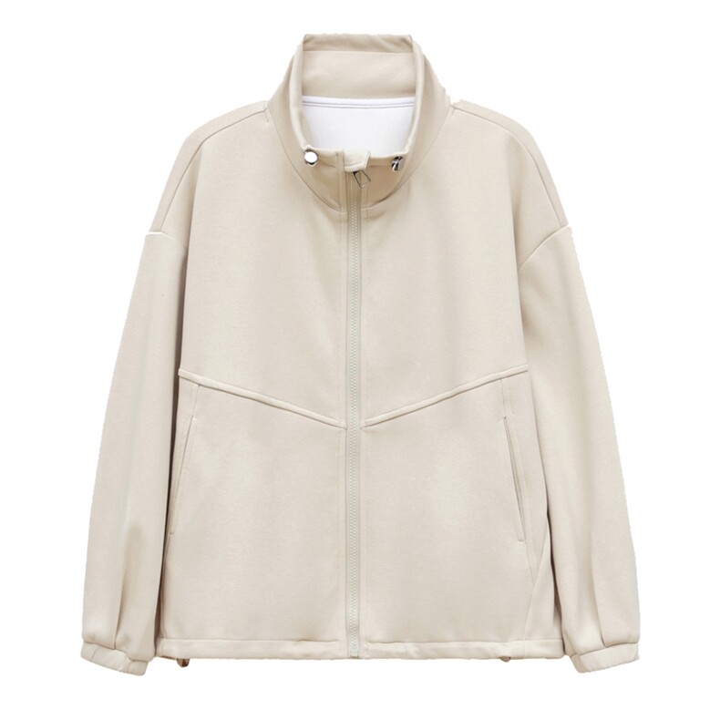 2024年秋季新款潮立领拉链开衫卫衣女连帽韩版宽松显瘦短外套女棉,女装卫衣/绒衫,简韵佳