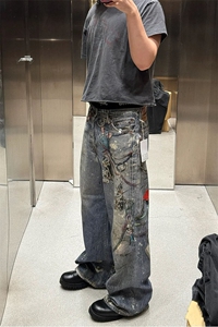 【套图7】903-AK91-特P70【98】S-3XL  印花牛仔裤！图片