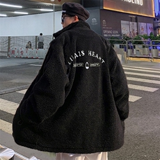 冬季羊羔毛棉服外套立领棉衣刺绣大码男装男加肥加大码胖子衣服，男装棉衣，星座909