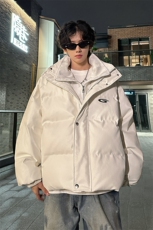 405A美式高街个性金属设计假两件pu皮棉服MY24925-P155控188，男装棉衣，星座405A