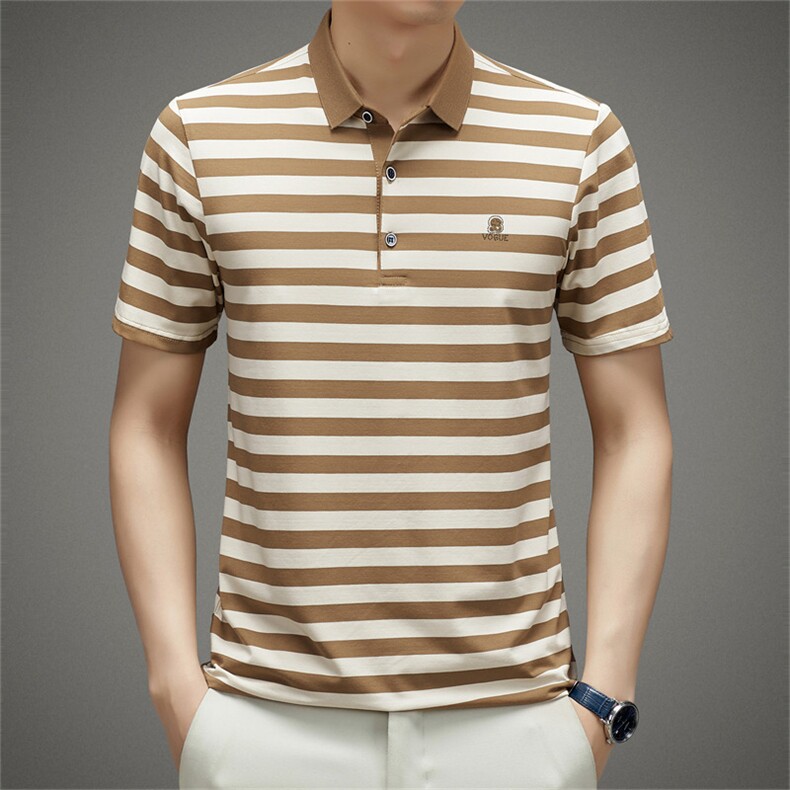 夏季T恤男士短袖薄款翻领上衣中年商务休闲体恤POLO衫LZ68372-P54，男装Polo衫，星座1105-3