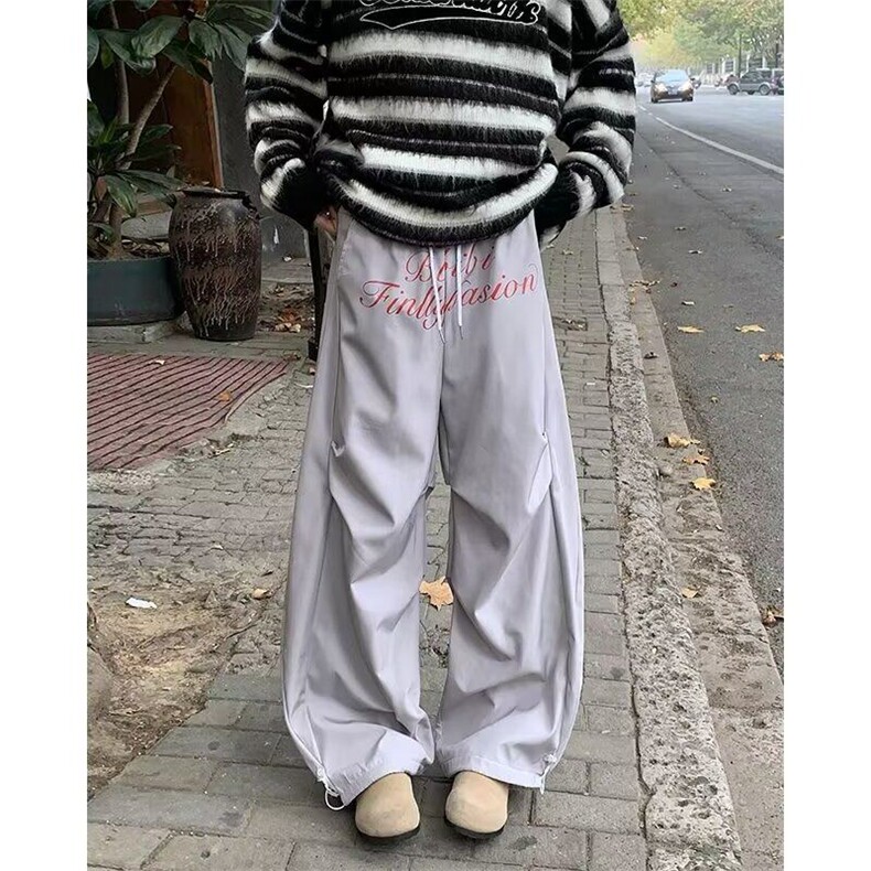 美式字母男女2025春季新款设计感小众弯刀裤A664P42,男装休闲裤,星座1116-2